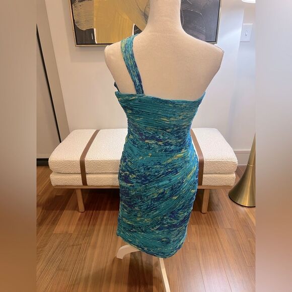 Monique Lhullier watercolor silk dress, size 2 - Picture 4 of 10